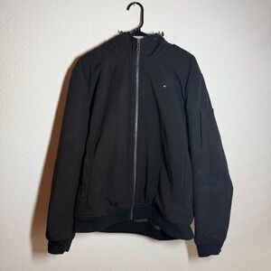Tommy Hilfiger Softshell Bomber Jacket Mens XL Black Full Zip Water Resistant